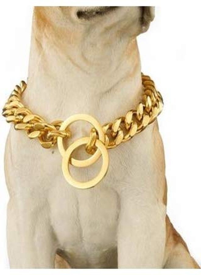 PET FUN Heavy Duty Choke Chain Dog Collar - 4mm Steel Training Collar with 360° Swivel | Durable Brass-Finish Links for All Medium & Large Breeds | (Width 4 MM - Length -24.INCH) - Image 2